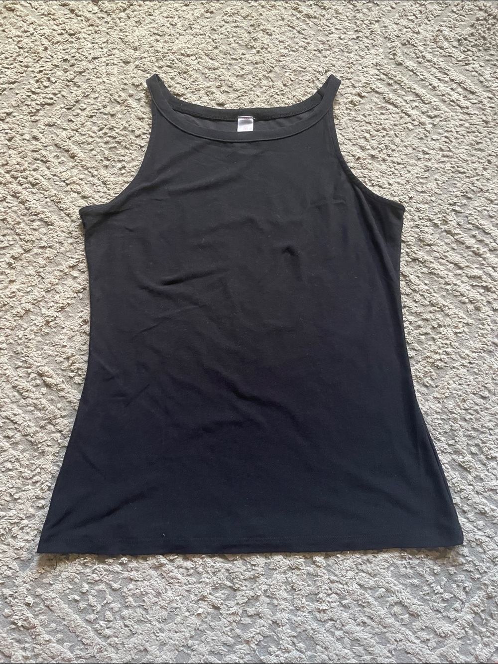 NOBO Black High-Neck Ribbed Tank Top